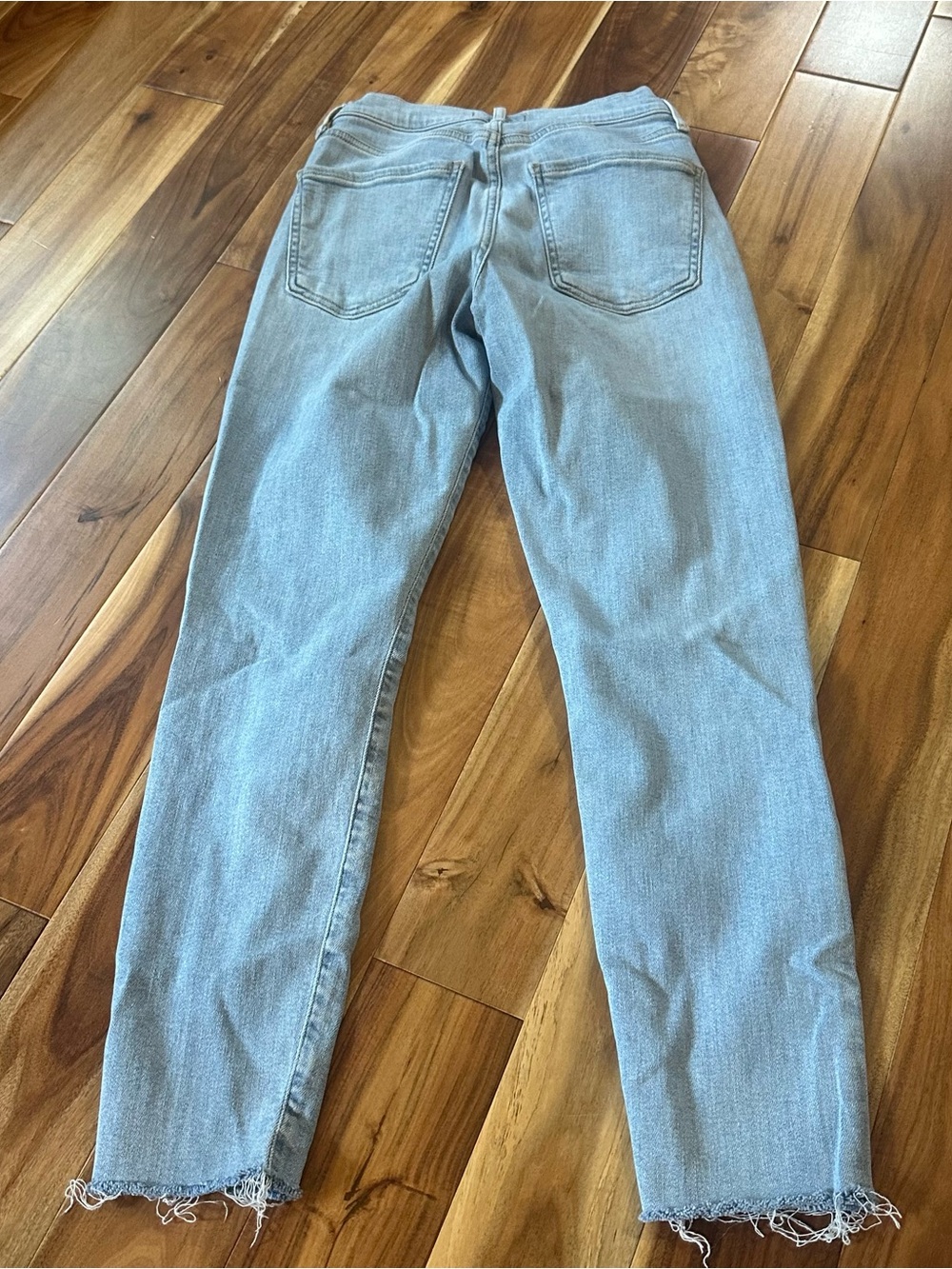 AGOLDE Sophie High Rise Crop Skinny Jeans Light Wash Fray Hem Size 25